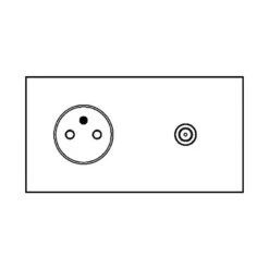 Art D'Arnould - Epure - Prise 2P+T + TV - Blanc Satin