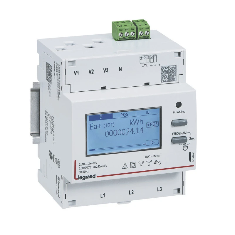 Compteur 3P EMDX³ non MID raccordement TI 5A sortie impulsions - 4 modules DIN / Legrand Compteur 3P EMDX³ Non MID Raccordement TI 5A Sortie Impulsions - 4 Modules DIN / Legrand -Alliance Lec Magasin compteur 3p emdx non mid raccordement ti 5a sortie impulsions 4 modules din legrand