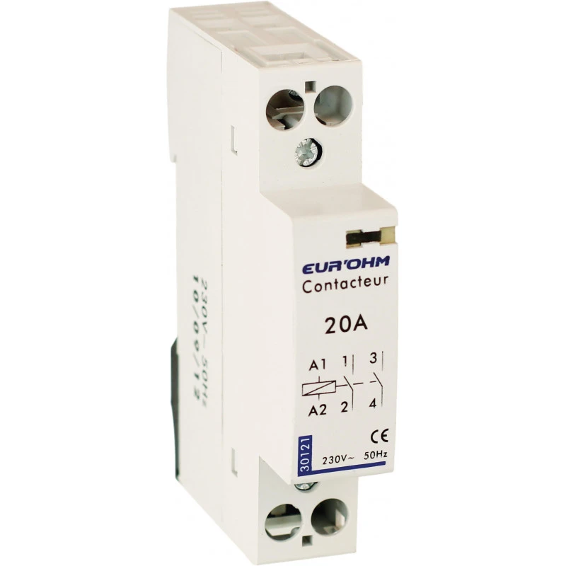 Contacteur 2P 20A NO Eur'ohm Contacteur 2P 20A NO Eur'ohm -Alliance Lec Magasin contacteur 2p 20a no eur ohm