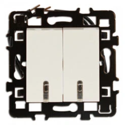 Double Poussoir à Voyant Bleu Eurohm Esprit