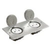 Double Prise De Sol 2P+T Carré - Inox Brossé / Legrand