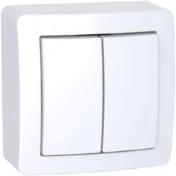 Double Va-et-vient Avec Cadre Saillie, Alréa Blanc Polaire