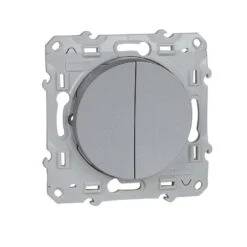 Interrupteur Double Va Et Vient Alu Schneider Electric Odace