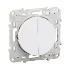 Interrupteur Double Va Et Vient Et Poussoir Blanc Schneider Electric Odace