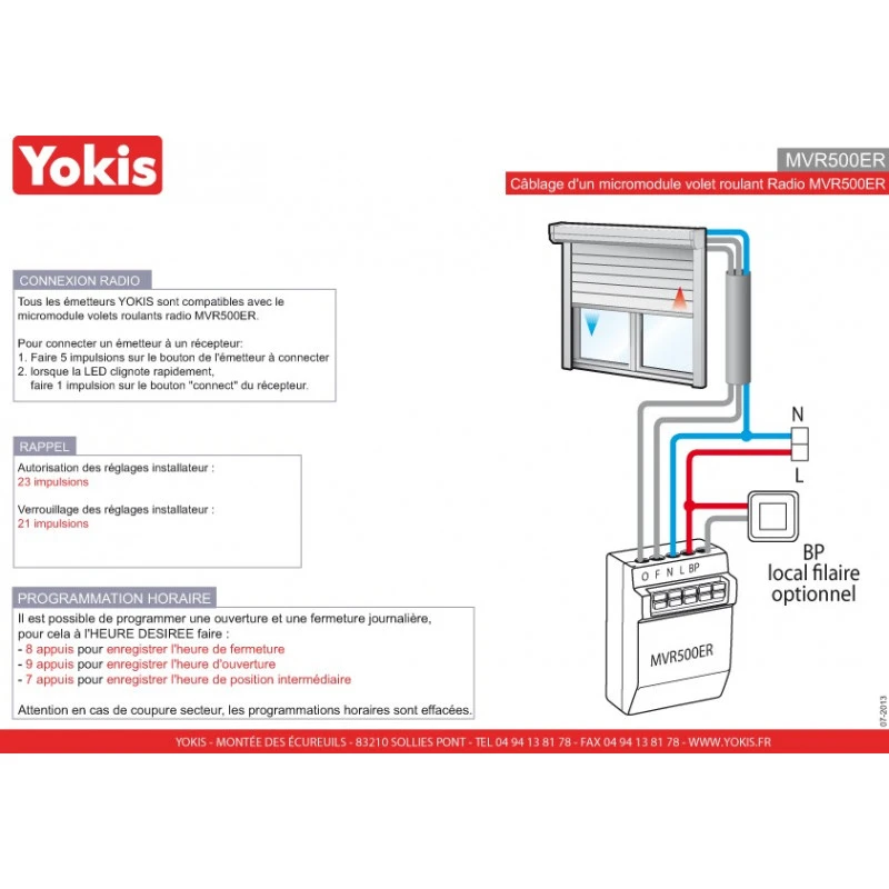 MICROMODULE VOLET ROULANT RADIO POWER / Yokis MICROMODULE VOLET ROULANT RADIO POWER / Yokis -Alliance Lec Magasin micromodule volet roulant radio pow