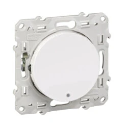 Odace, Poussoir Lumineux Blanc, 10 A, à Griffes, LED Bleu 0,15 MA Localisation