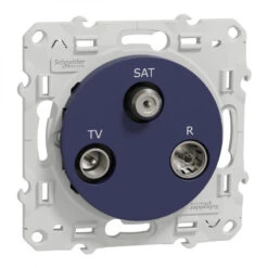 Odace, Prise TV/FM/SAT, 1 Entrée, à Vis, Cobalt / Schneider