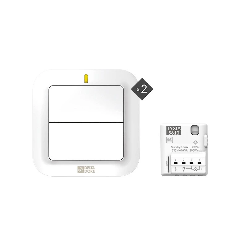 Pack TYXIA 611 Va-et-vient éclairage (1 récepteur + 2 interrupteurs radio) Pack TYXIA 611 Va-et-vient éclairage (1 Récepteur + 2 Interrupteurs Radio) -Alliance Lec Magasin pack tyxia 611 va et vient eclairage 1 recepteur 2 interrupteurs radio