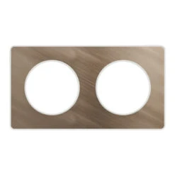 Plaque 2 Postes Horizontale/verticale 71 Mm - Bronze Brossé Avec Liseré Blanc - Odace Touch - Schneider -Alliance Lec Magasin plaque 2 postes horizontaleverticale 71 mm bronze brosse avec lisere blanc odace touch schneider 2