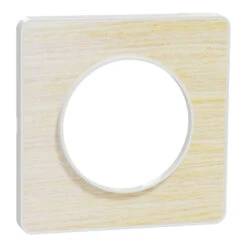 Plaque Bois Nordique 1 Poste Schneider Electric Odace Touch Matière Avec Liseré Blanc