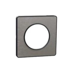 Plaque Odace Touch, Aluminium Brossé Avec Liseré Anthracite 1 Poste Schneider Electric