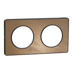 Plaque Odace Touch, Bronze Brossé Liseré Anthracite 2 Postes Horiz./vert. 71mm Schneider Electric