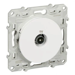 Prise TV Blanc Schneider Electric Odace
