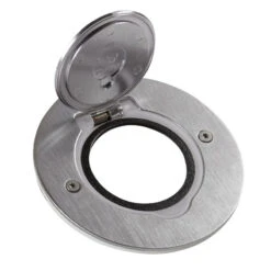 Receptacle Prise De Sol Ronde - Inox Brossé / Legrand