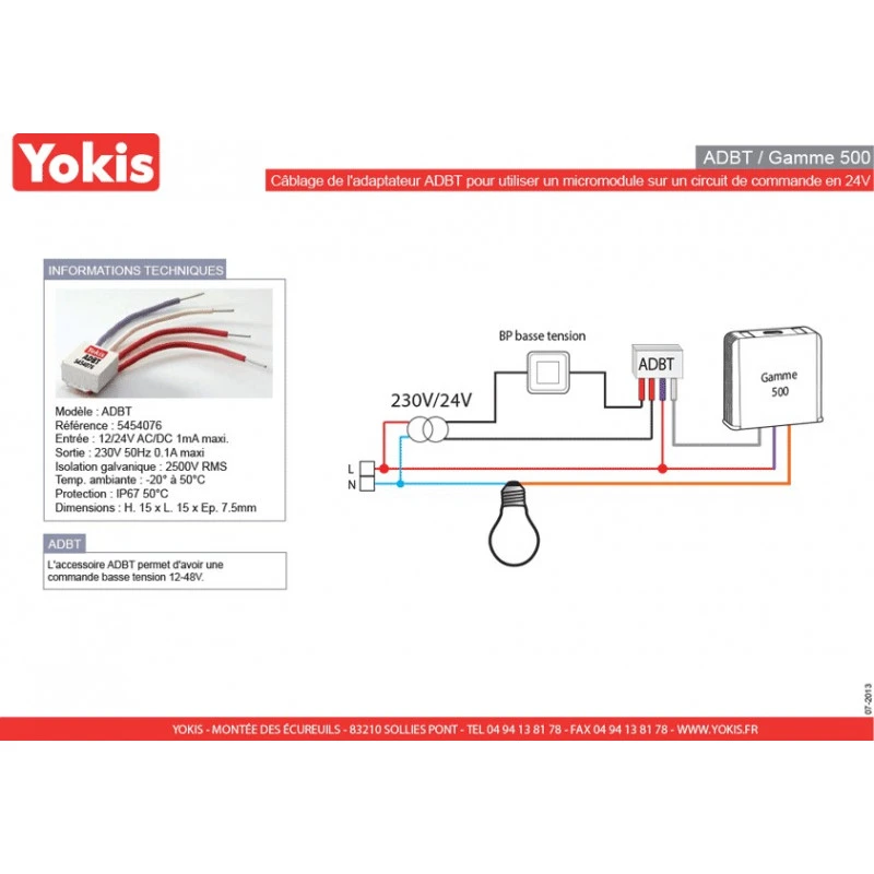 TELERUPTEUR MODULAIRE 500W - 230V - 50hertz / Yokis TELERUPTEUR MODULAIRE 500W - 230V - 50hertz / Yokis -Alliance Lec Magasin telerupteur modulaire 500w 230v 50hertz yokis 2