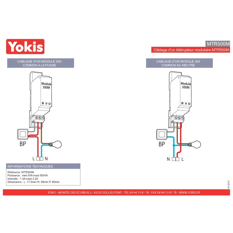TELERUPTEUR MODULAIRE 500W - 230V - 50hertz / Yokis TELERUPTEUR MODULAIRE 500W - 230V - 50hertz / Yokis -Alliance Lec Magasin telerupteur modulaire 500w 230v 50hertz yokis 3